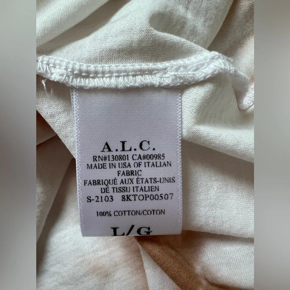 A.L.C. Bambina Neutral Tie Dye Short Sleeve Crew Neck Tee Size Large - Picture 8 of 8
